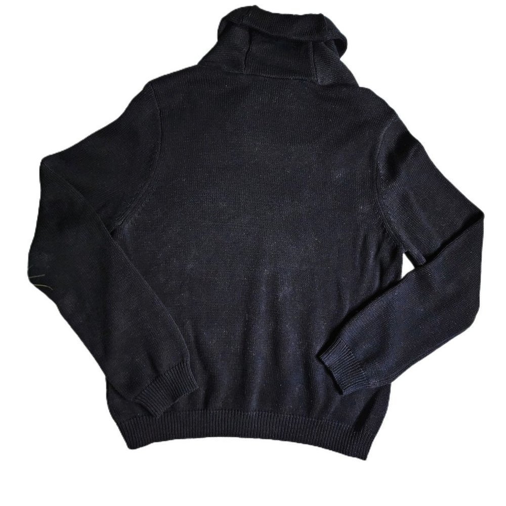 𝅺GORGEOUS Black Lauren By Ralph Lauren Cotton Pullover Sweater with Gold Toggle - Picture 7 of 7